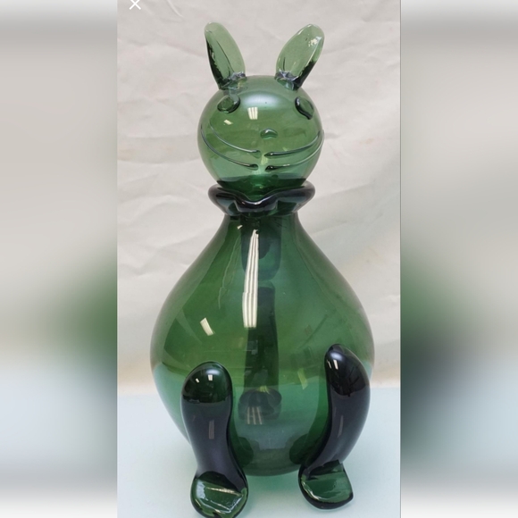 ISO Empoli Green Glass Rabbit Decanter Head NOT SELLING - Picture 2 of 3